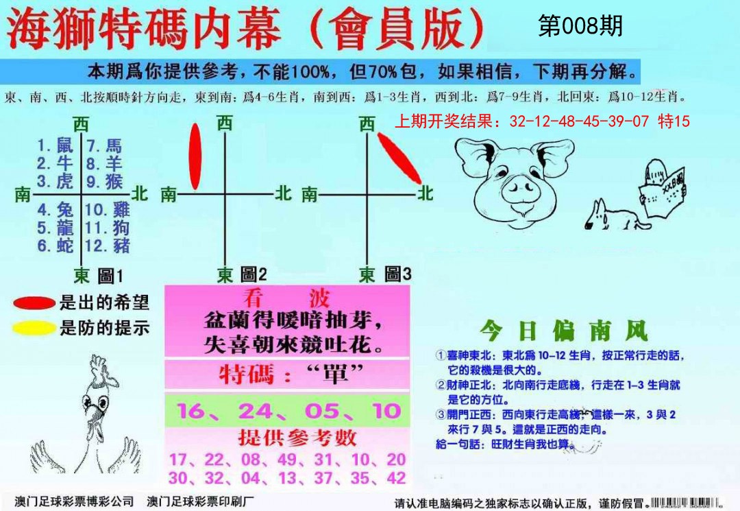 008期海狮特码会员报[图]