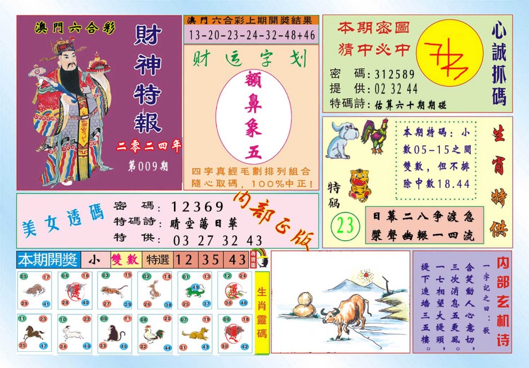 009期财神特报[图]