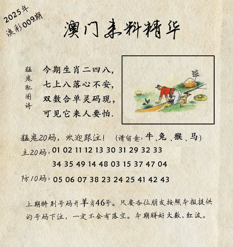 009期澳门来料精华[图]