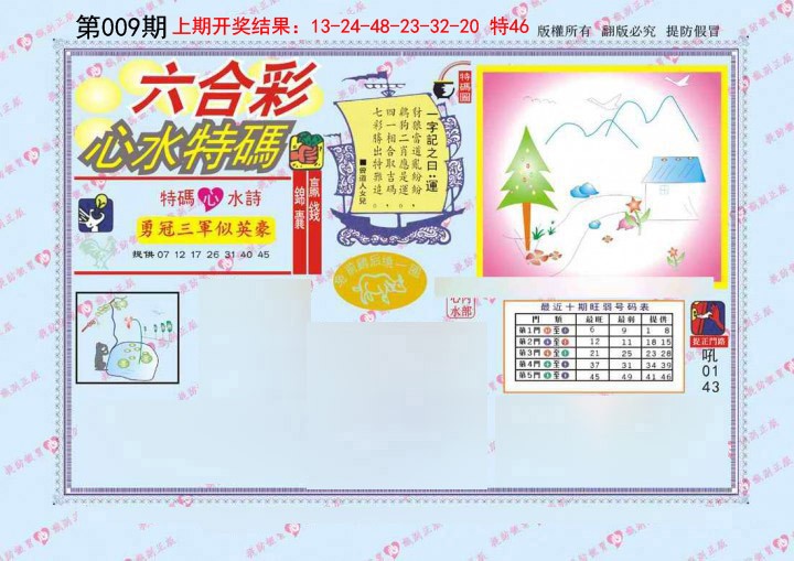 009期心水特码[图]