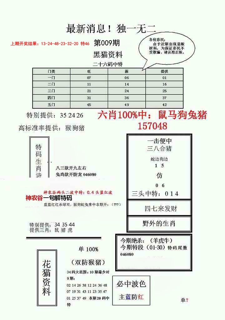 009期独一无二(正)[图]