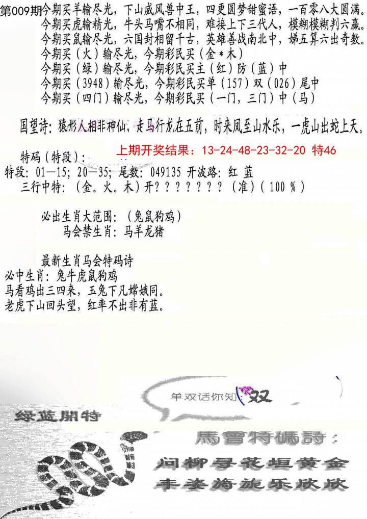 009期蛇报B[图]