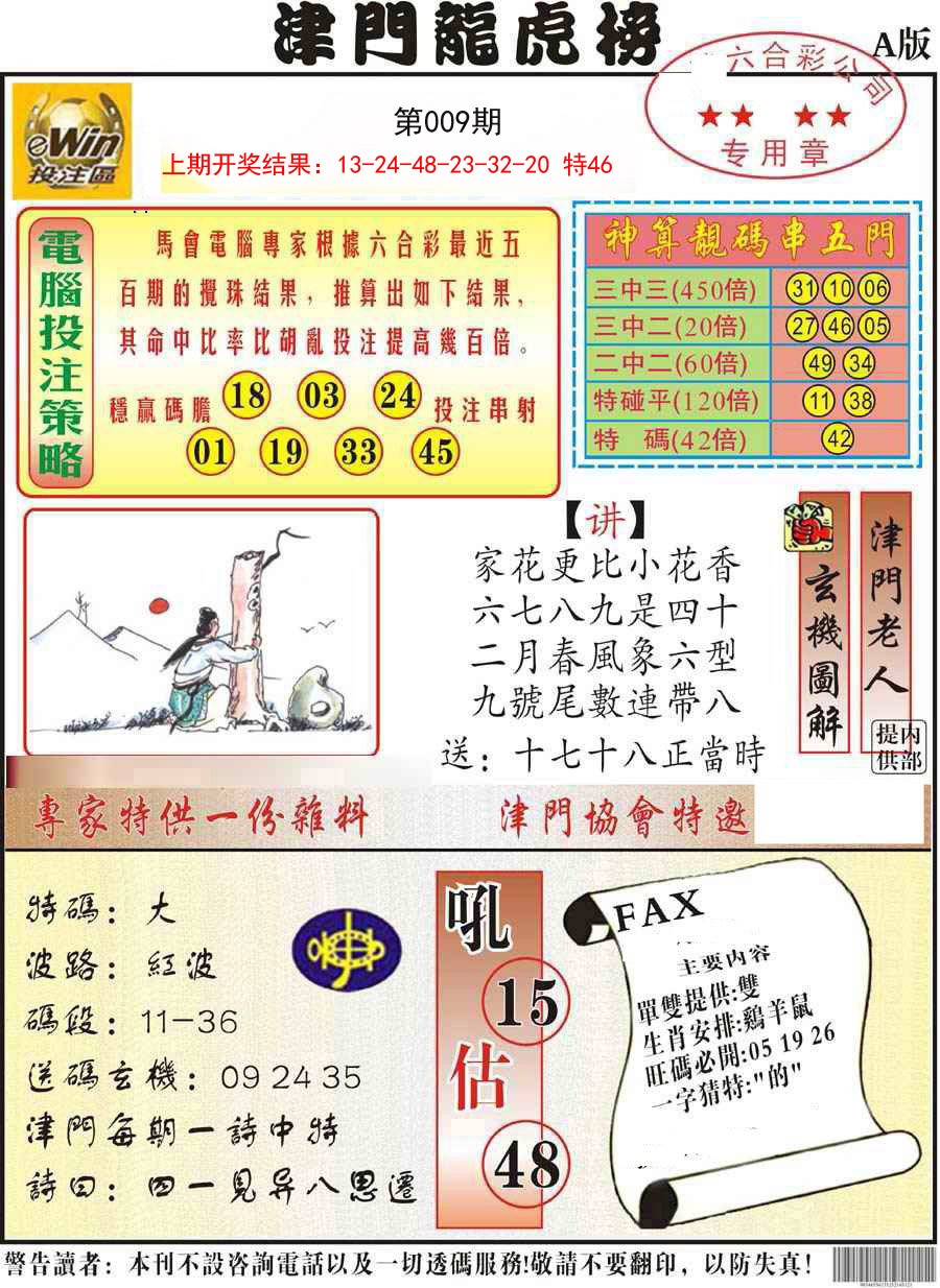 009期津门龙虎榜A[图]