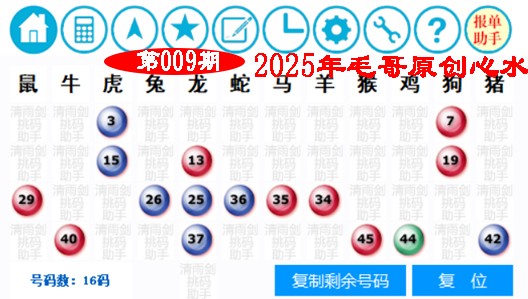 009期毛哥心水[图]