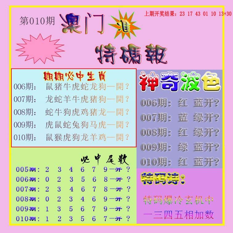 010期生财有道特码报[图]