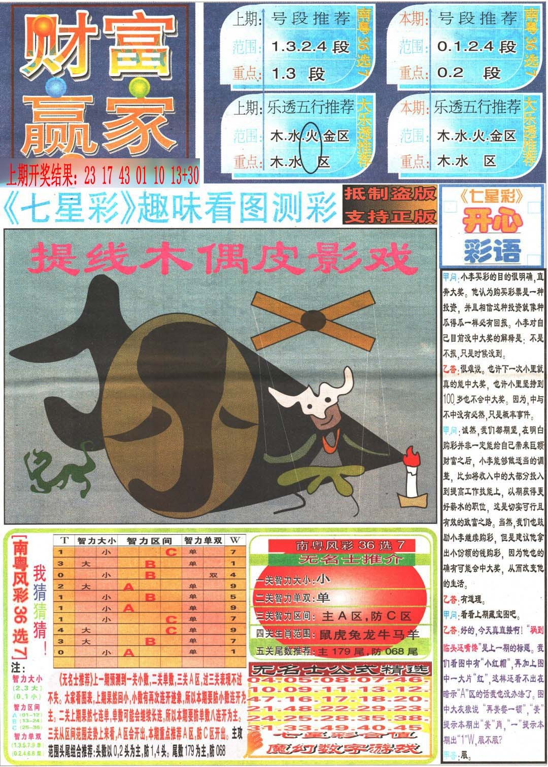 010期财富赢家（七星彩）[图]