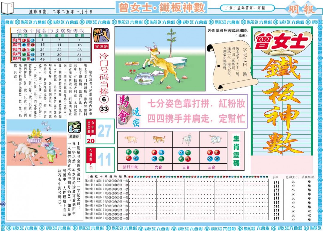 010期曾女士铁板神数A[图]