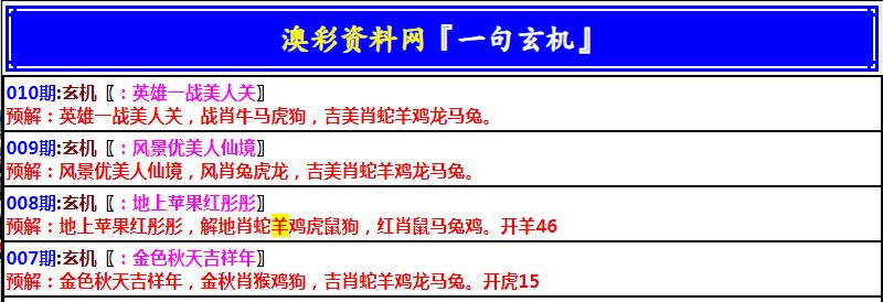 010期澳门一句玄机[图]