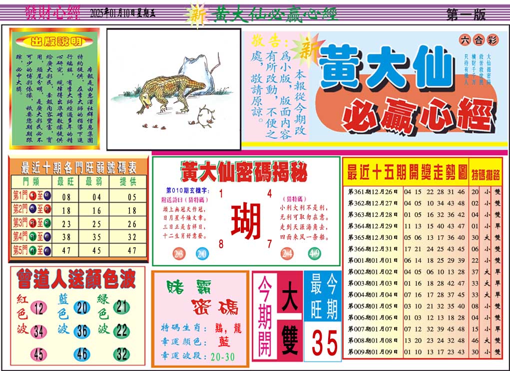 010期黄大仙必赢心经A[图]