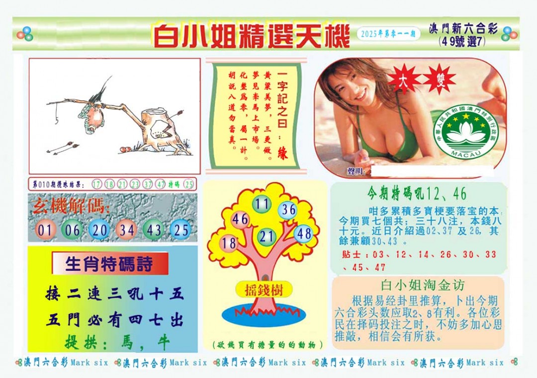 011期白小姐精选玄机A[图]