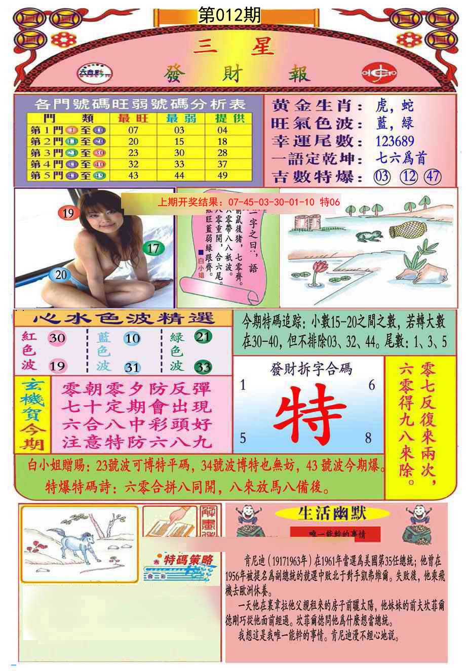 012期三星发财报(推荐)[图]