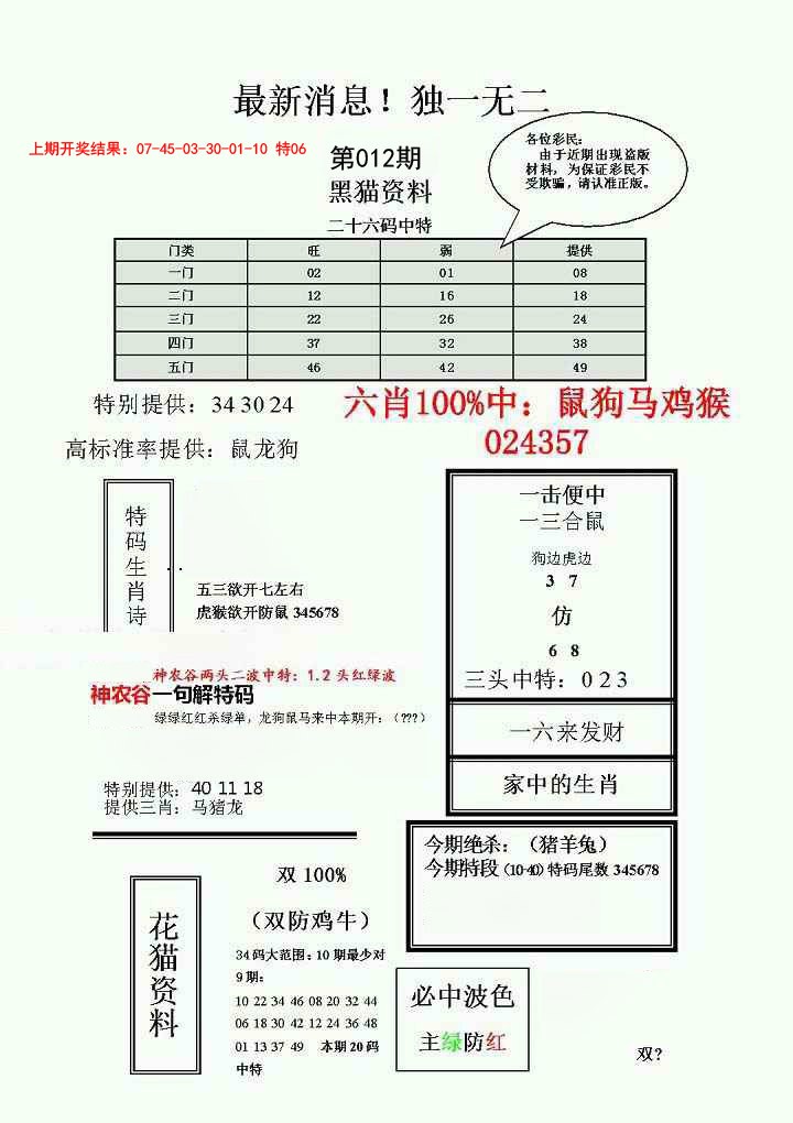 012期独一无二(正)[图]
