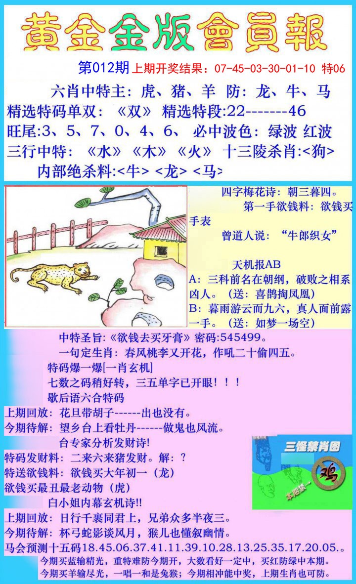 012期黄金金版会员报[图]