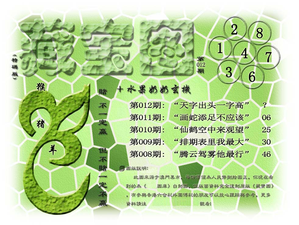 012期(水果奶奶藏宝图)正版[图]