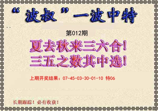 012期波叔一波中特[图]