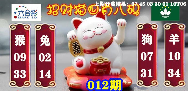 012期招财猫四肖八码[图]