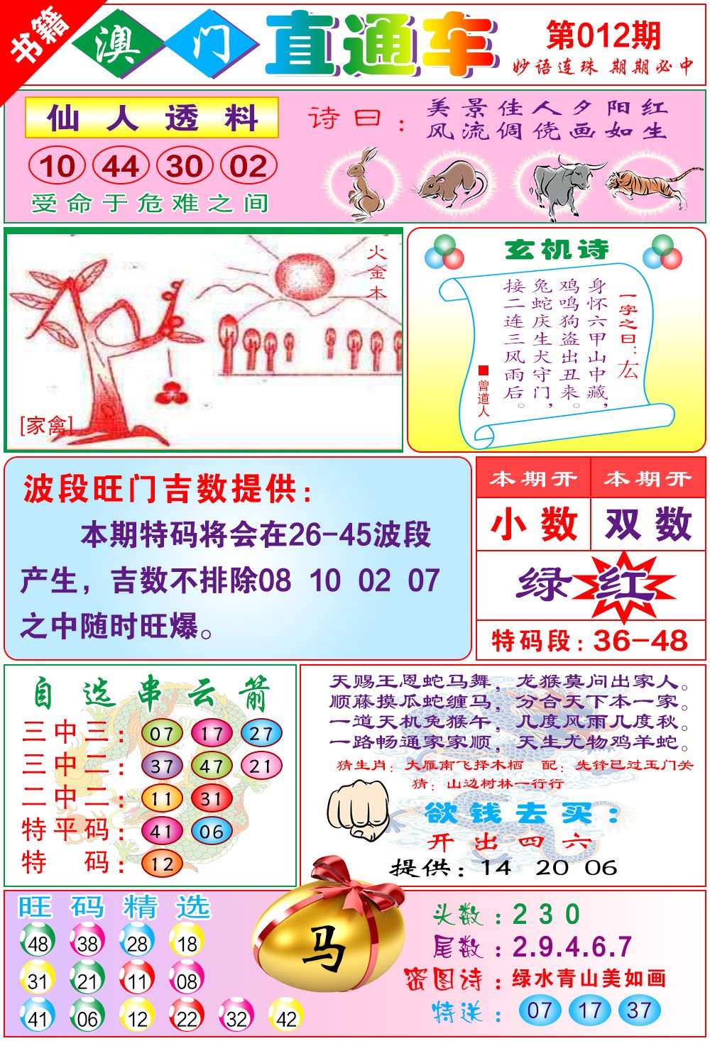 012期白姐直通车[图]