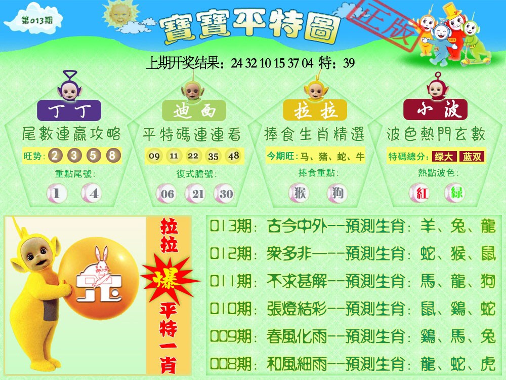 013期天线宝宝平特图[图]