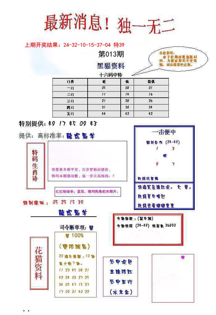 013期独一无二[图]