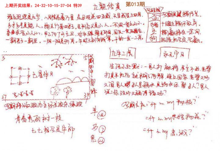 013期手写九龙内幕[图]