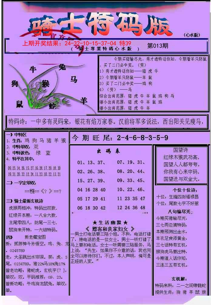 013期骑士特码版[图]