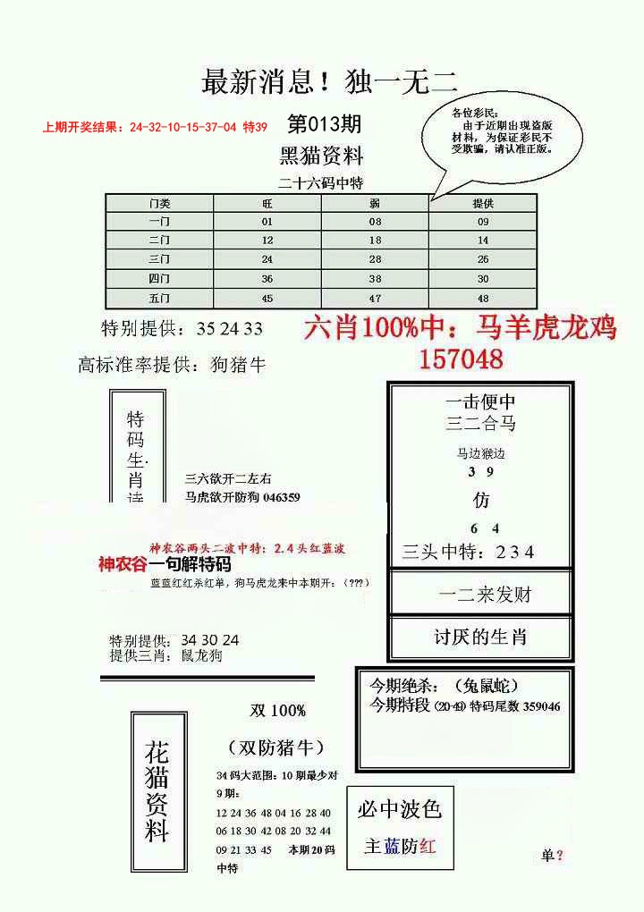 013期独一无二(正)[图]