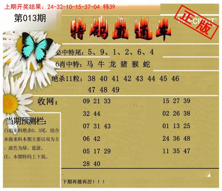 013期特码直通车[图]