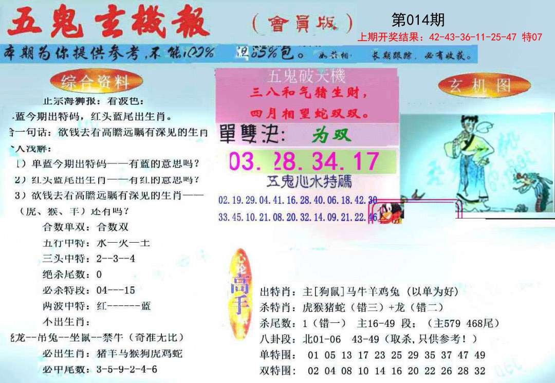 014期新五鬼玄机[图]