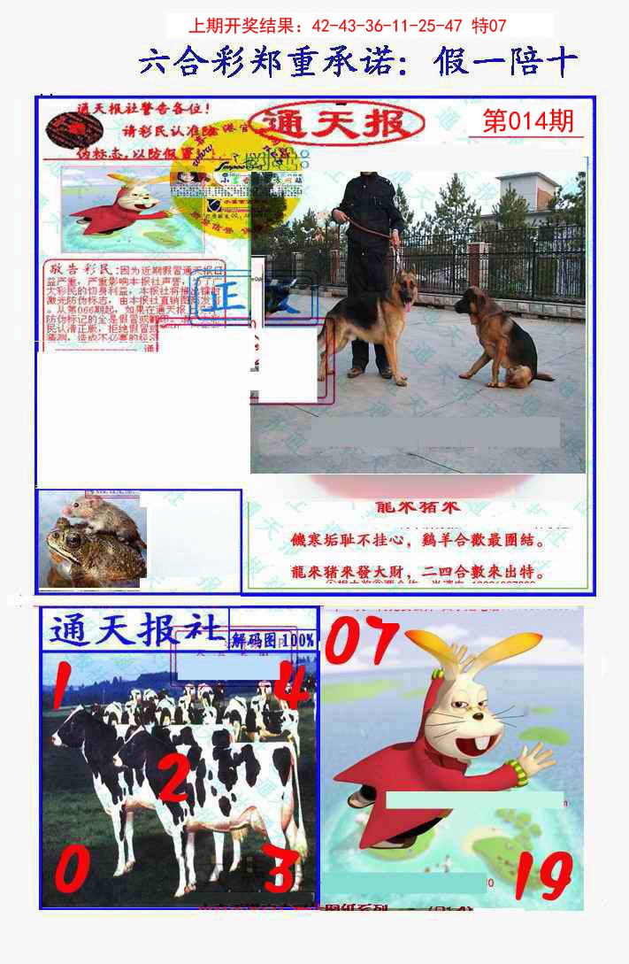014期假一陪十通天报[图]