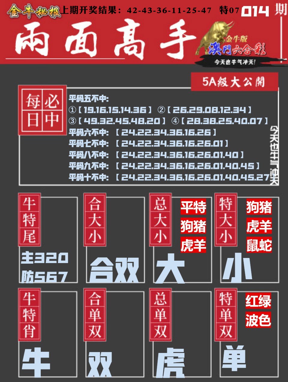 014期金牛两面高手[图]