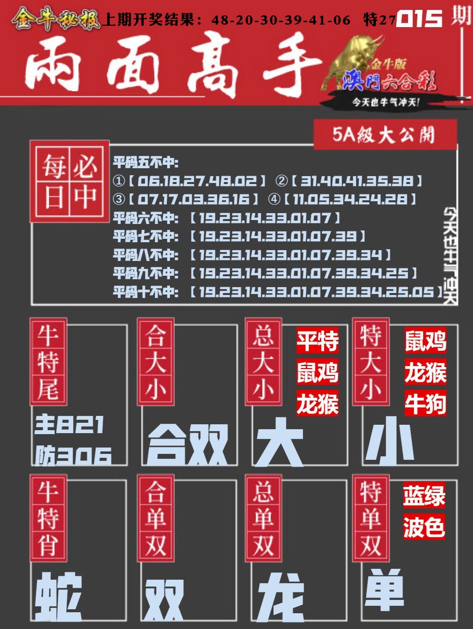 015期金牛两面高手[图]