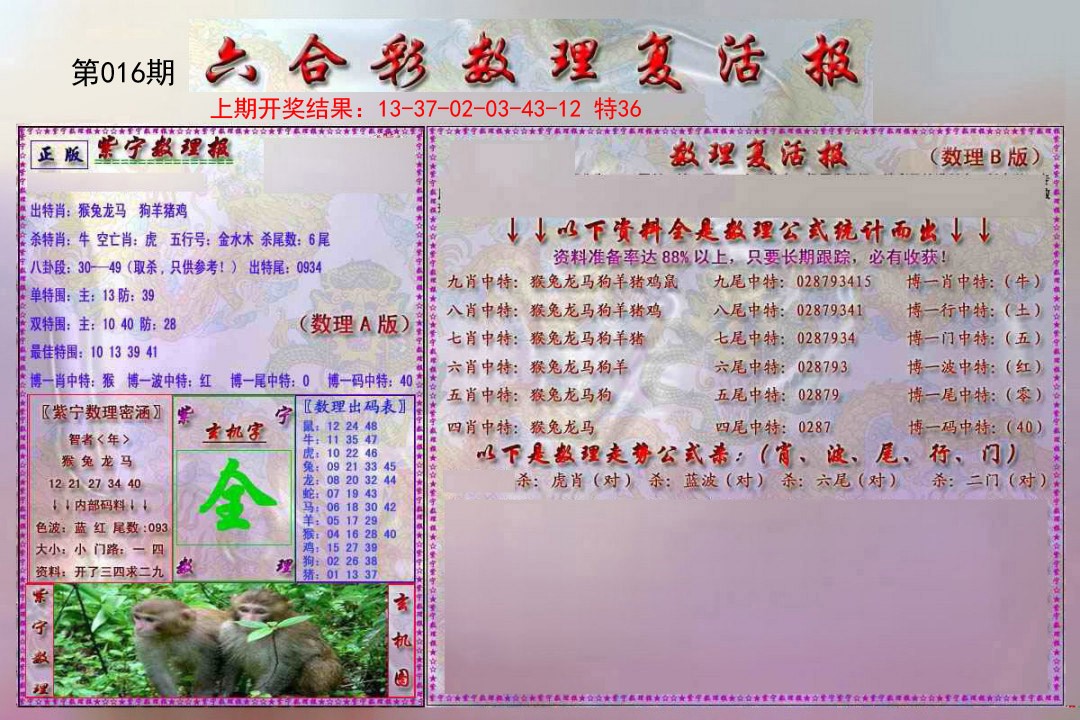 016期数理复活报[图]