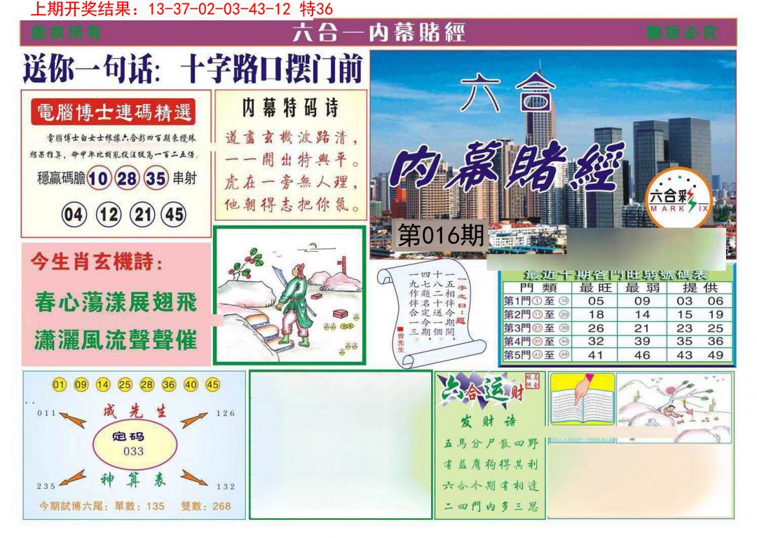 016期内幕赌经[图]