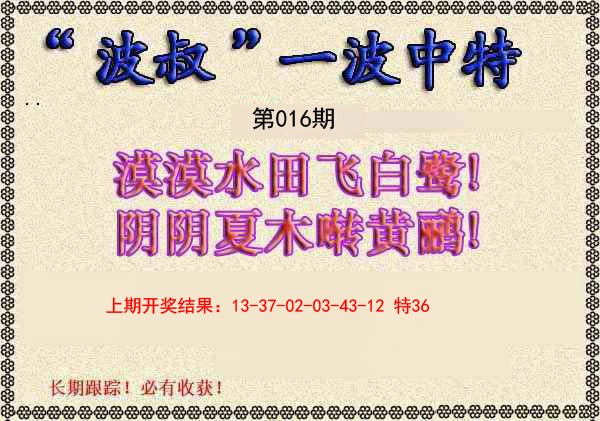 016期波叔一波中特[图]