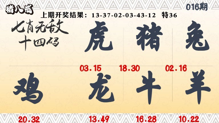 016期七肖无敌14码[图]