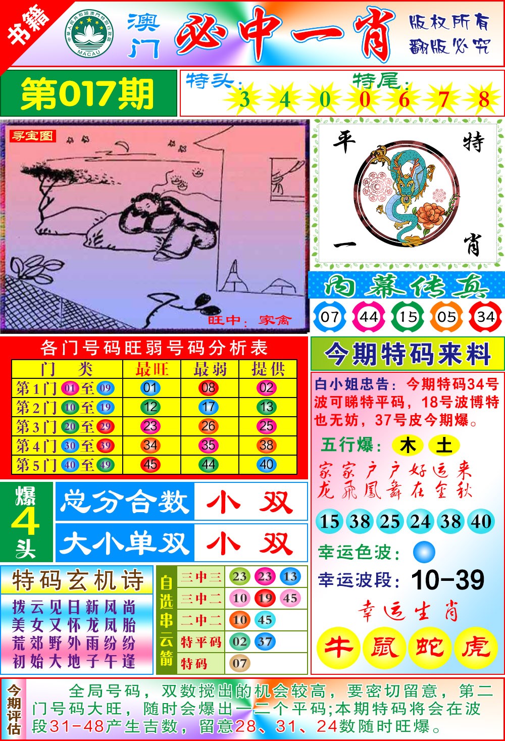 017期澳门玄机一特[图]