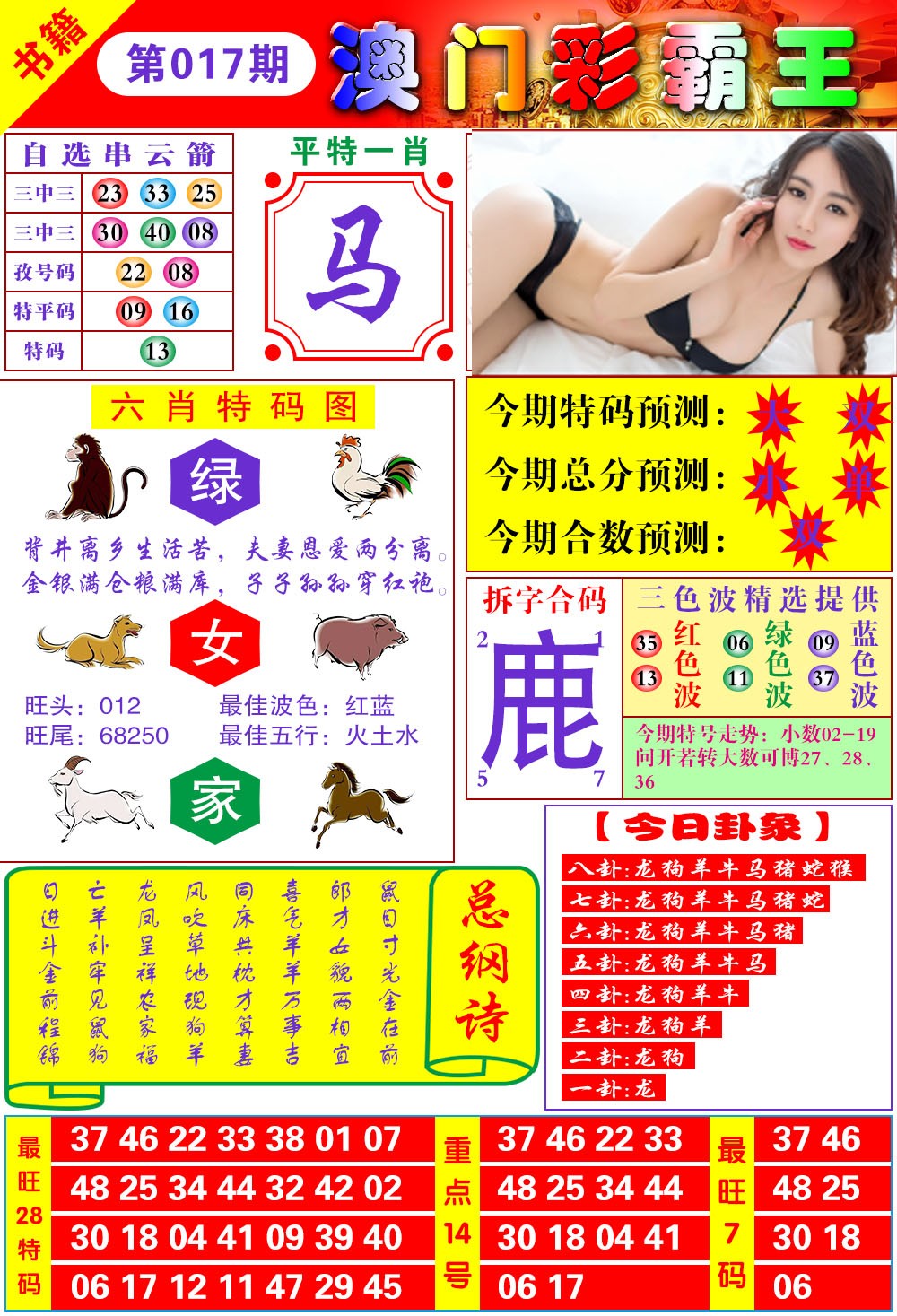017期澳门彩霸王[图]