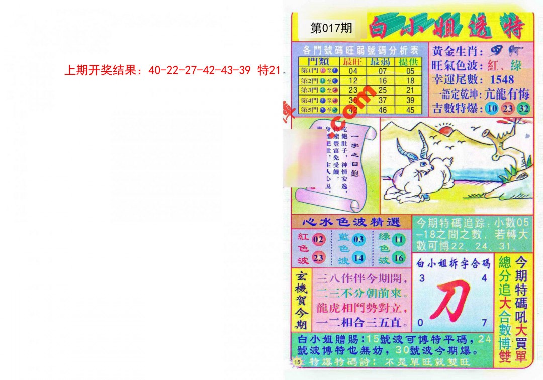 017期白小姐透特[图]