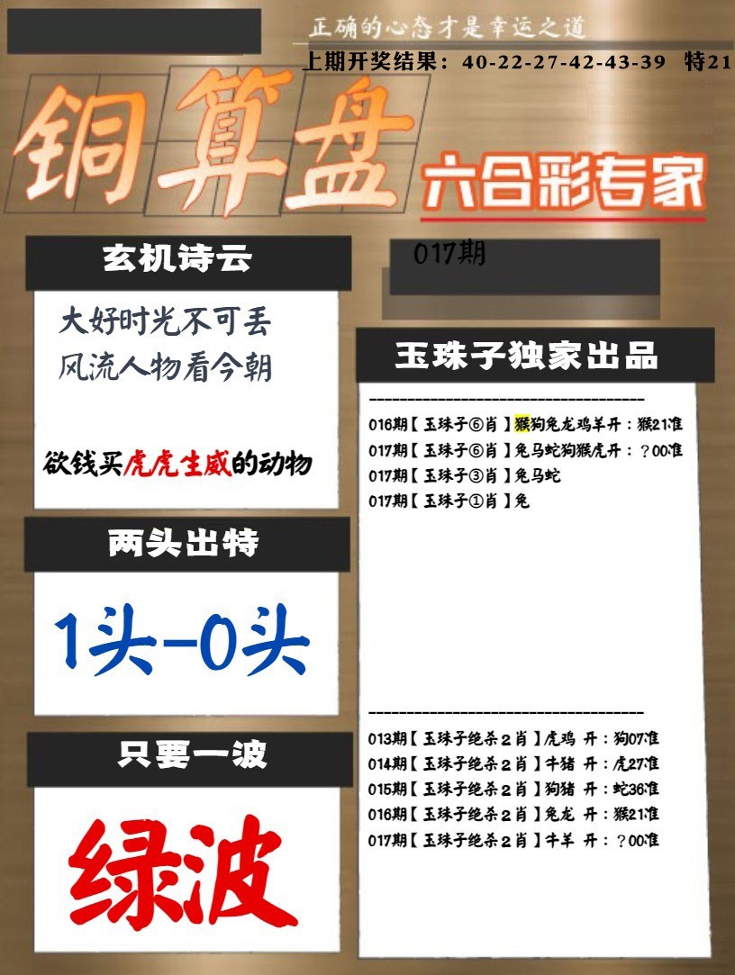 017期白小姐心水[图]