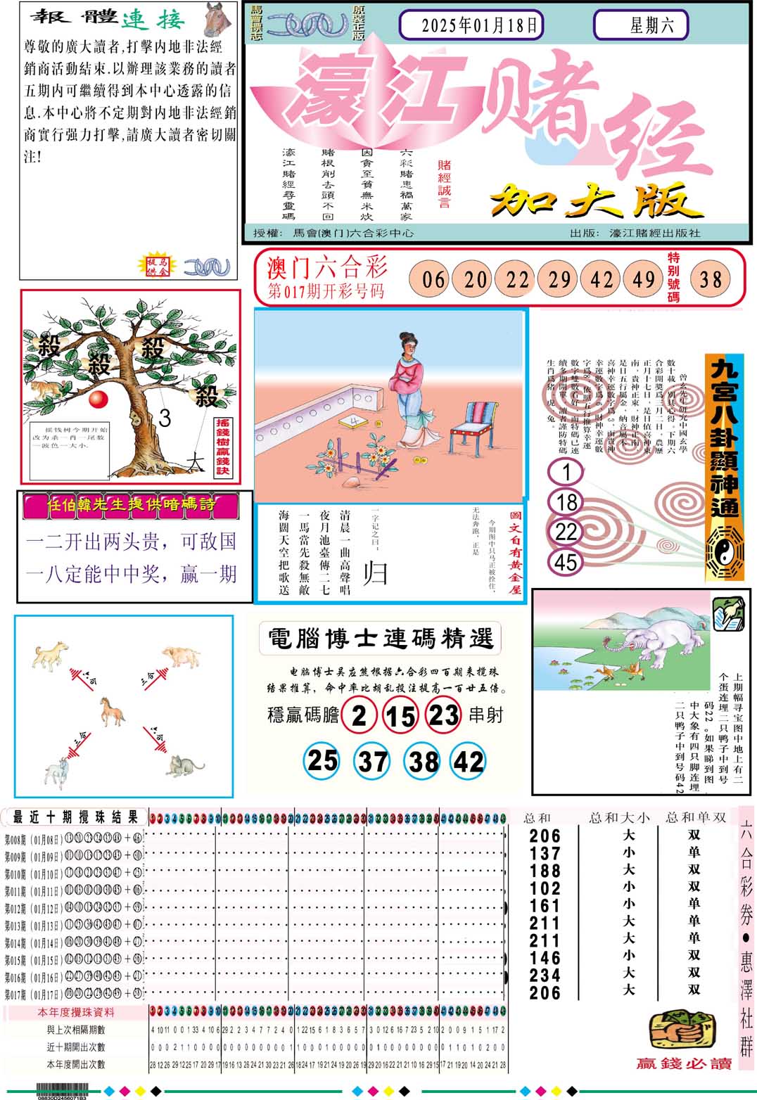 018期濠江赌经A加大版[图]