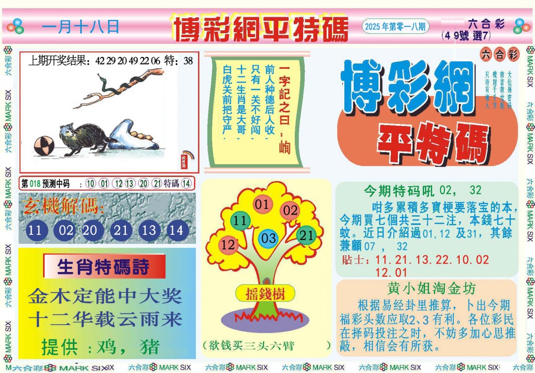 018期博彩网平特报[图]