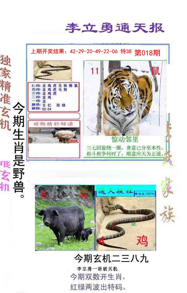 018期李立勇通天报[图]