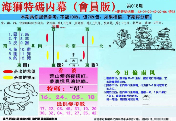 018期另版海狮特码内幕报[图]