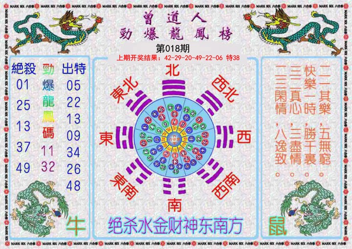 018期曾道人劲爆龙凤榜[图]