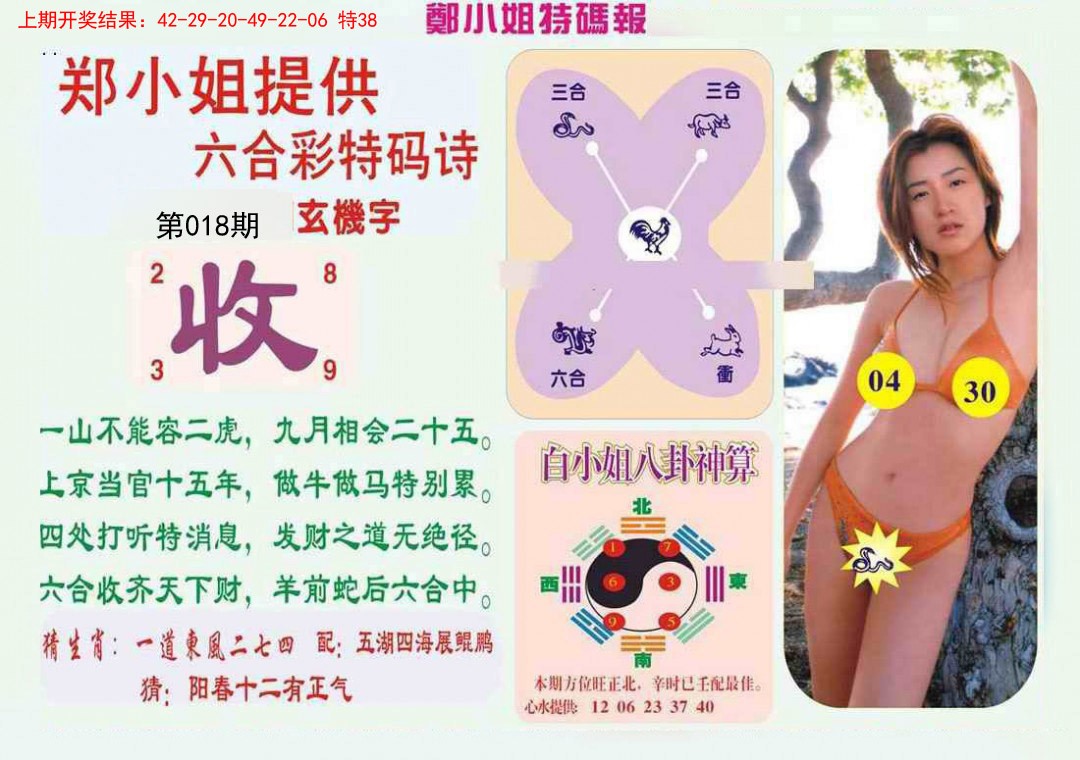 018期郑小姐特码报B[图]