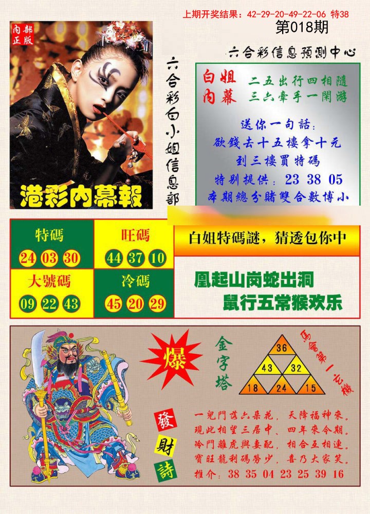 018期港彩内幕报[图]