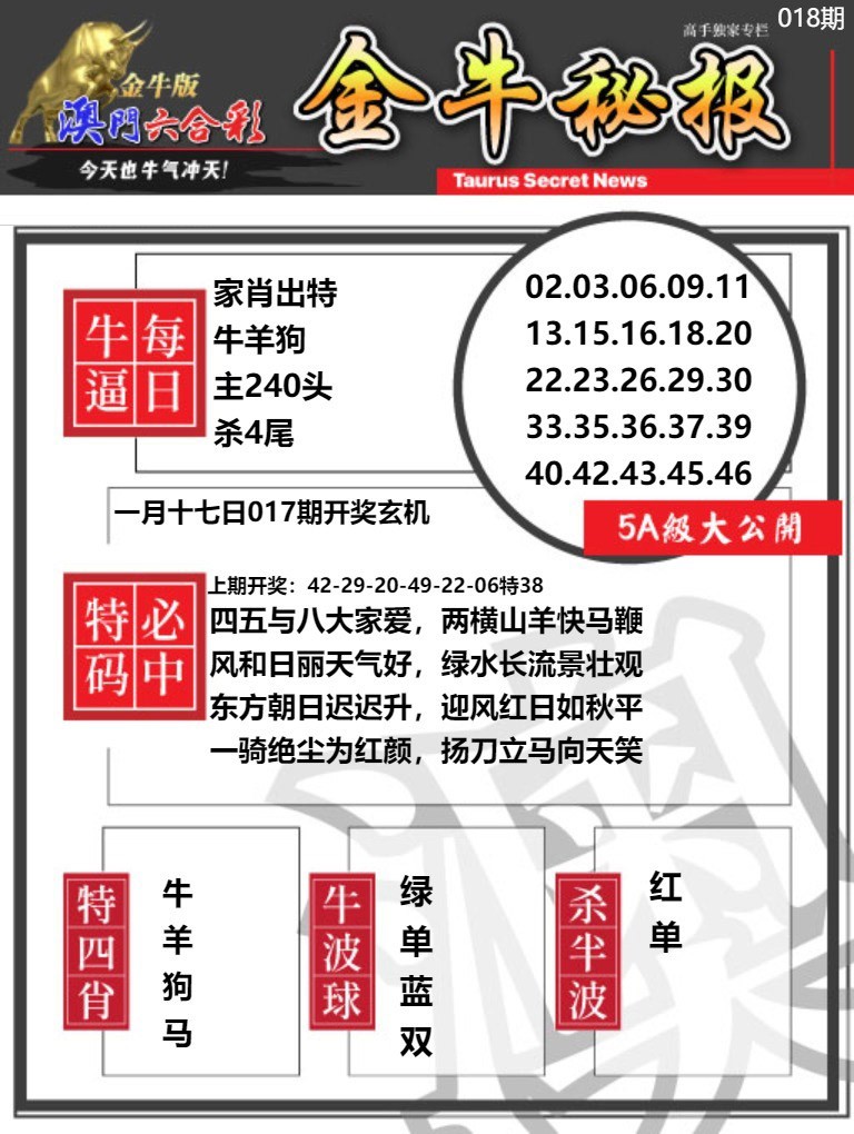 018期金牛秘报A[图]