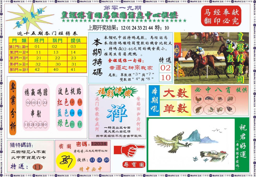 019期体育网马经图[图]