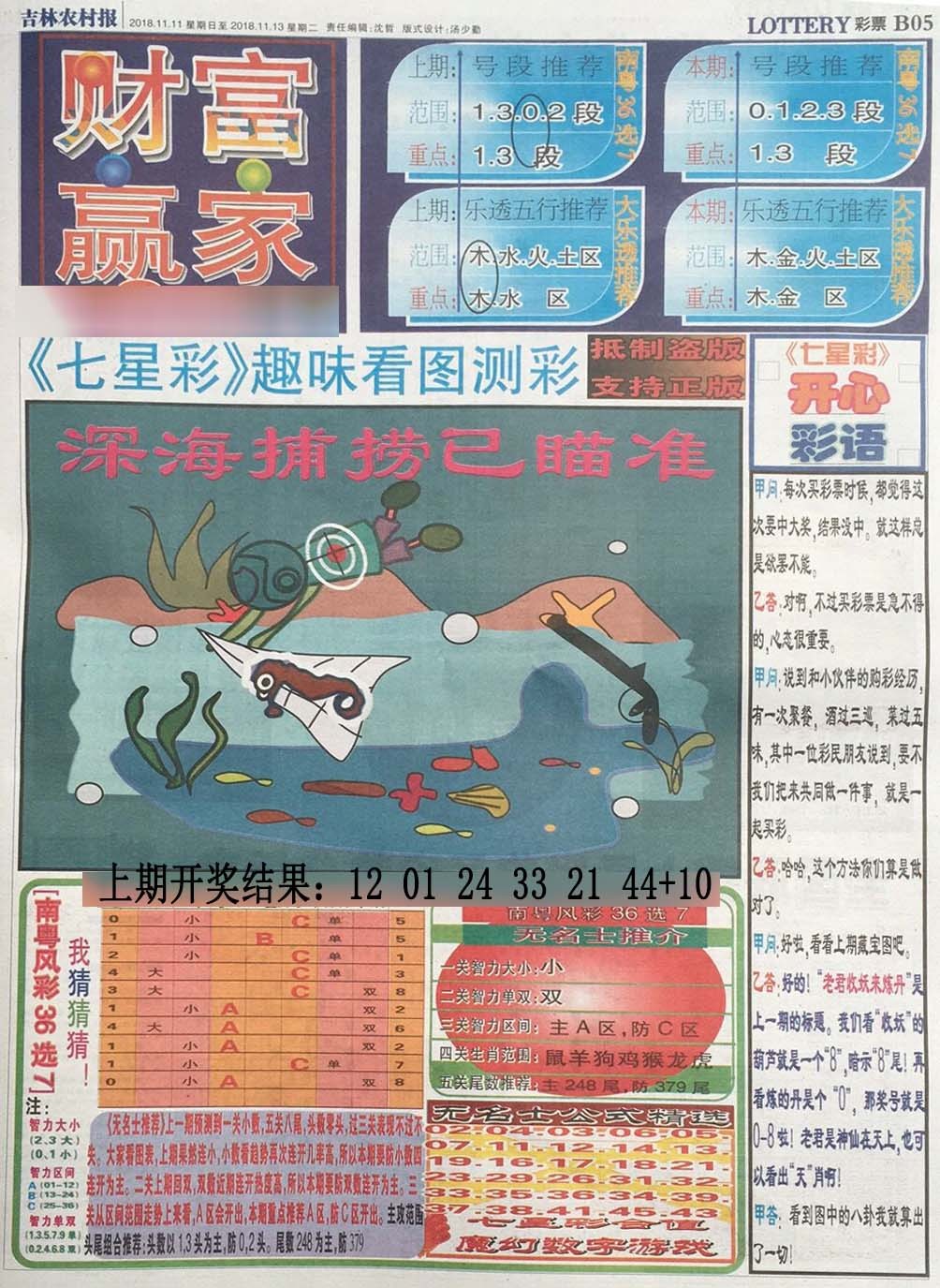 019期七星彩图(高清)[图]