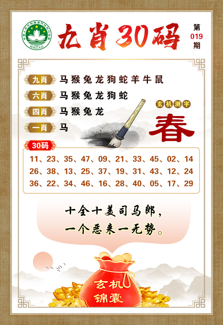 019期九肖30码[图]